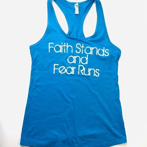 "Faith Stands and Fear Runs" Racerback Tank, Ideal T by Next Level - Picture 3 of 6